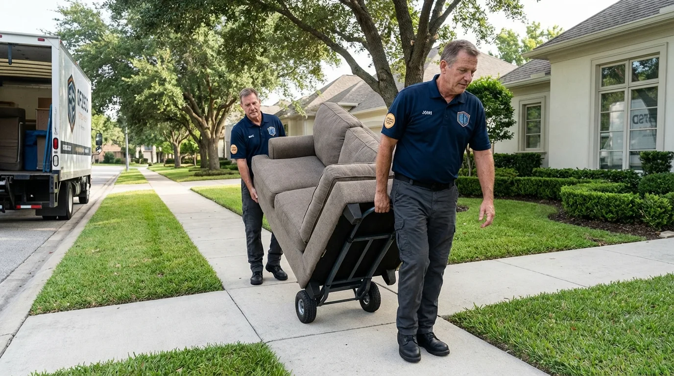 Local residential moving crew loading furniture in Saint Paul, MN