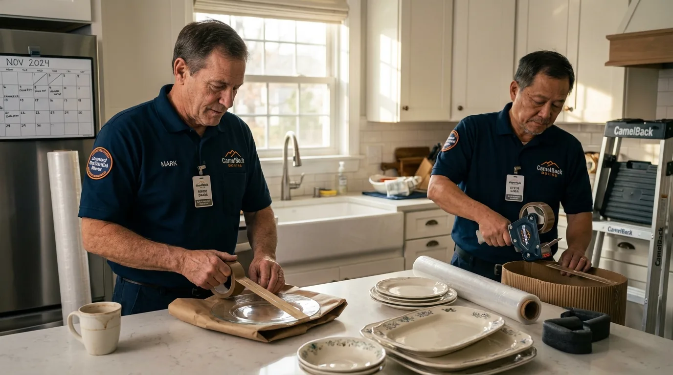 Professional crew packing kitchen dishware in Saint Paul, MN